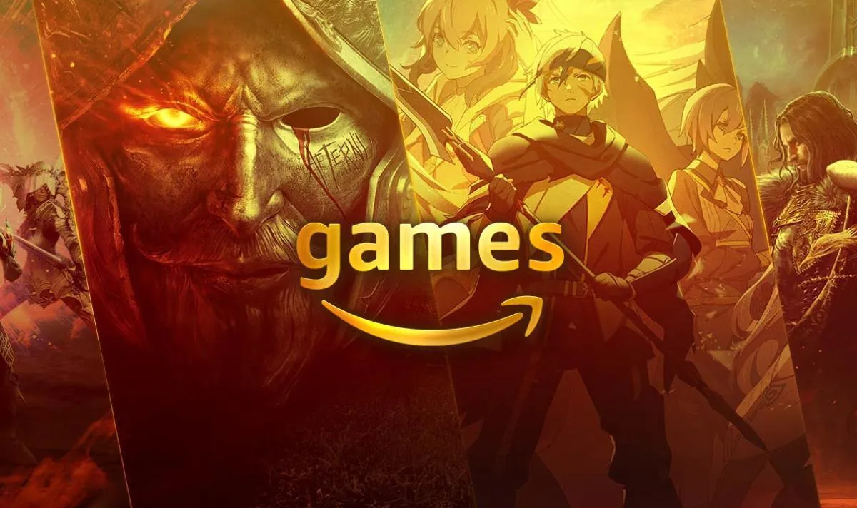 Amazon Games logo over fantasy battle artwork
